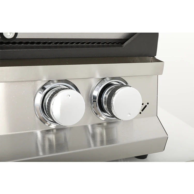 KTM-177491 Commercial Gas Panini Press Grill and Whole Groove Griddle for Catering and Food Services