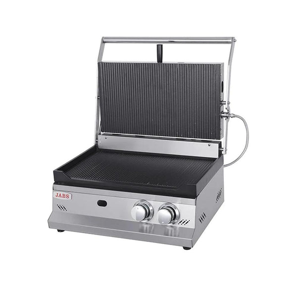 KTM-177491 Commercial Gas Panini Press Grill and Whole Groove Griddle for Catering and Food Services
