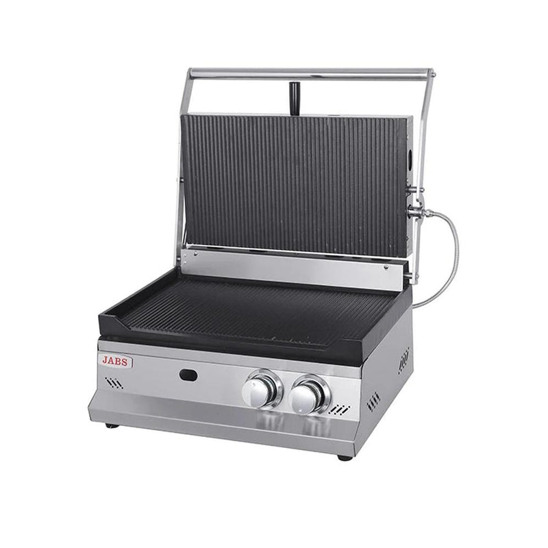 KTM-177491 Commercial Gas Panini Press Grill and Whole Groove Griddle for Catering and Food Services