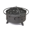 KTM-178259 Elegant Outdoor BBQ Grill and Fire Pit in Black Metal with Powder Coating - Versatile Charcoal and Gas Options