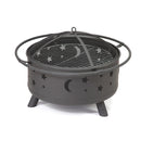KTM-178259 Elegant Outdoor BBQ Grill and Fire Pit in Black Metal with Powder Coating - Versatile Charcoal and Gas Options