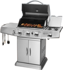KTM-180755 3-Burner Gas Grill with Side Burner and Stainless Steel Construction for Outdoor Cooking