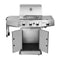 KTM-180755 3-Burner Gas Grill with Side Burner and Stainless Steel Construction for Outdoor Cooking