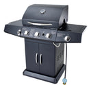 KTM-180755 3-Burner Gas Grill with Side Burner and Stainless Steel Construction for Outdoor Cooking