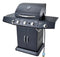 KTM-180755 3-Burner Gas Grill with Side Burner and Stainless Steel Construction for Outdoor Cooking