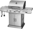 KTM-180755 3-Burner Gas Grill with Side Burner and Stainless Steel Construction for Outdoor Cooking