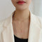 KTM-204051 Exquisite 18K Gold Plated Imitation Pearl Satellite Dainty Chain Tassel Necklace Stainless Steel Jewelry