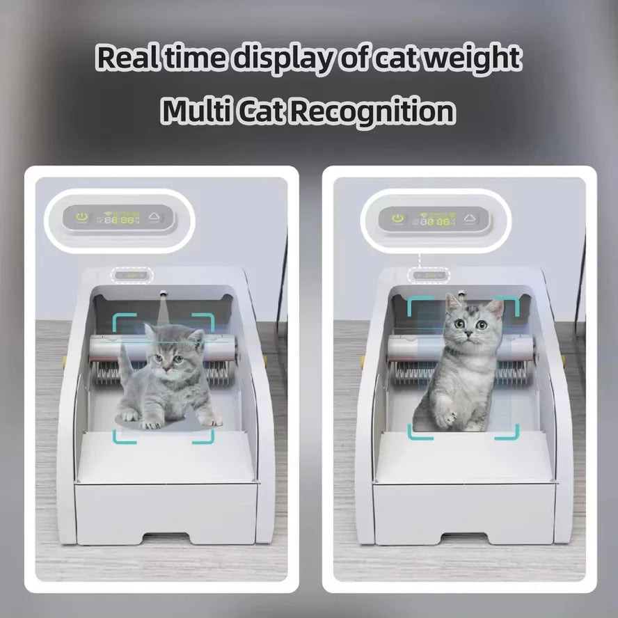 KTM-232147 Smart Self-Cleaning Cat Litter Box with APP Control and Included Poop Bags