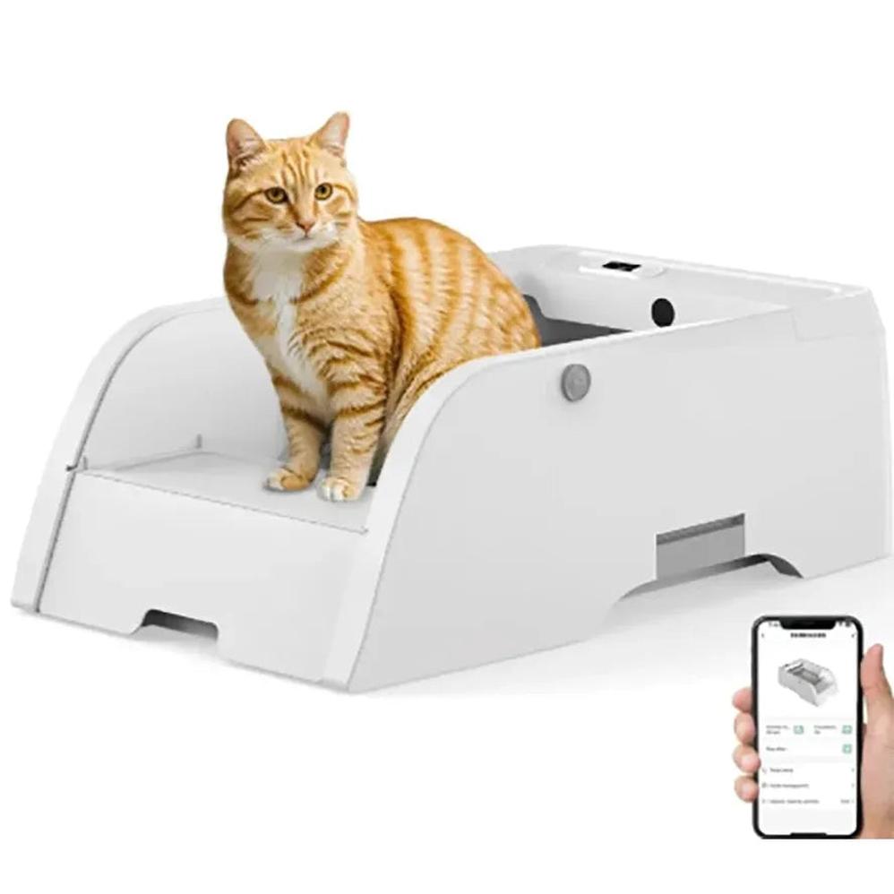 KTM-232147 Smart Self-Cleaning Cat Litter Box with APP Control and Included Poop Bags