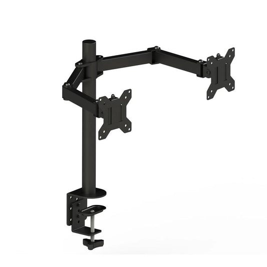 KTM-237779 Dual Adjustable Monitor Mount Stand for 14" to 27" Screens, 360° Rotation & 90° Tilt, VESA Compatible