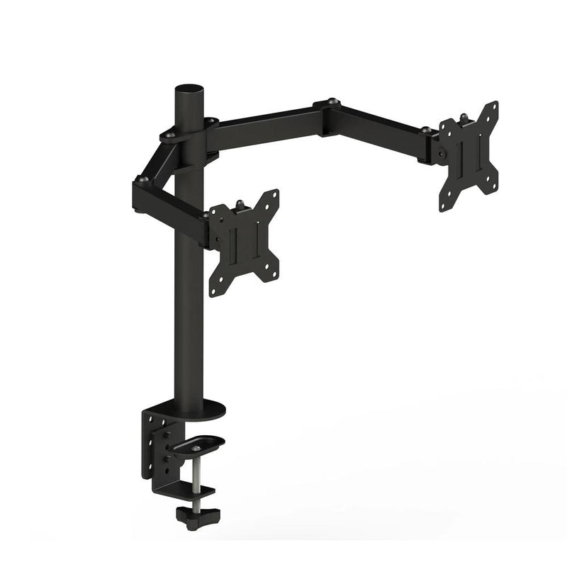 KTM-237779 Dual Adjustable Monitor Mount Stand for 14" to 27" Screens, 360° Rotation & 90° Tilt, VESA Compatible