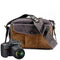 KTM-241043 Vintage Canvas and Leather Messenger Bag for DSLR and Laptop, Waterproof Photography Crossbody Bag