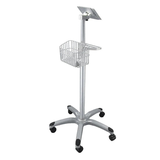 KTM-248403 Adjustable Aluminium Alloy Medical Monitor Roll Stand with Manual Lift Trolley