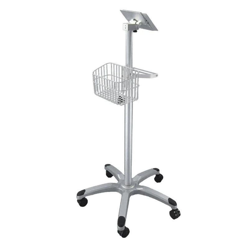 KTM-248403 Adjustable Aluminium Alloy Medical Monitor Roll Stand with Manual Lift Trolley