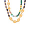 KTM-258643 Fashion Gold Plated Stainless Steel Coffee Bean Chain Natural Stone Green Red Agate Beads Chokers Necklace Jewelry for Women