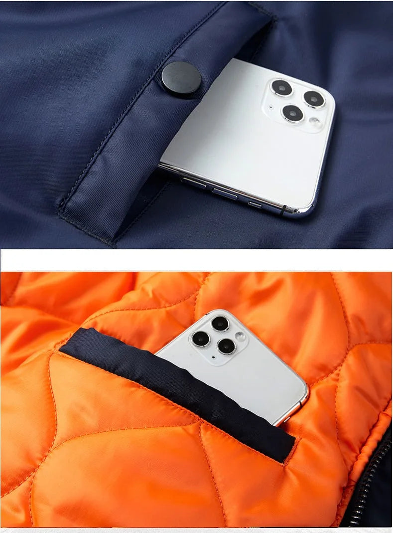 KTM-268755 Men's Flying Cotton Jacket Plus Size Sporty Workwear With Hood Collar Thick Baseball Zipper Winter Clothing Men's Coats