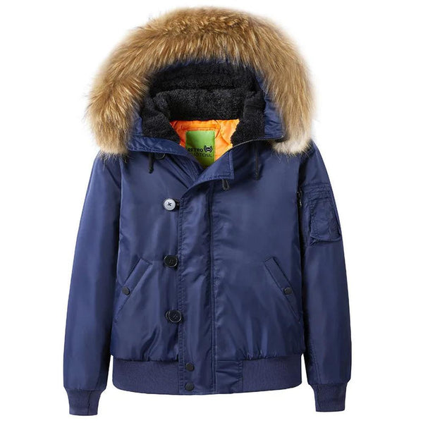 KTM-268755 Men's Flying Cotton Jacket Plus Size Sporty Workwear With Hood Collar Thick Baseball Zipper Winter Clothing Men's Coats