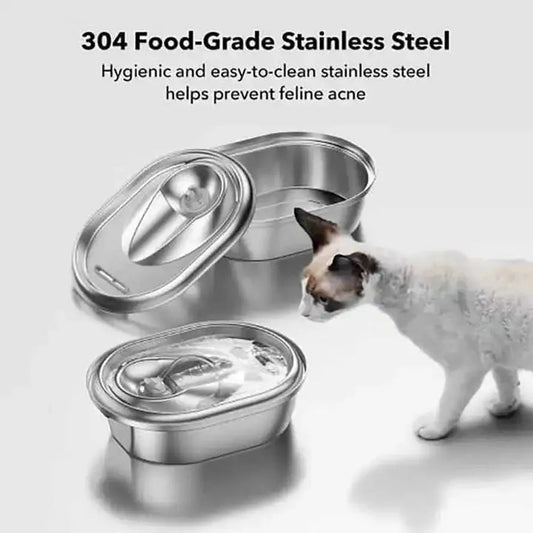KTM-269459 Stainless Steel 2L Cat Water Fountain with Quiet Operation
