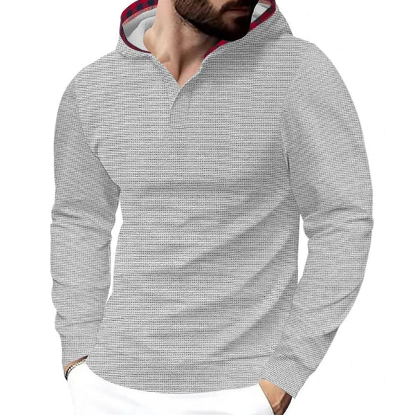 KTM-290835 Men's Pullover Solid Color Waffle Slim Sweatshirt Plus Size Fall Men's Clothing