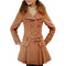 KTM-304339 Medium to Long Elegant Women's Fleece Jacket Winter Coat With Contrasting Wool for Winter Clothing