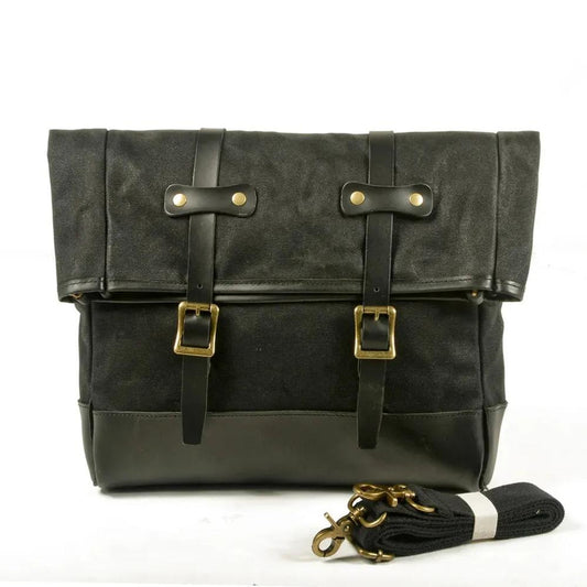 KTM-311443 Large Waterproof Waxed Canvas Vintage Motorcycle Tool Bag