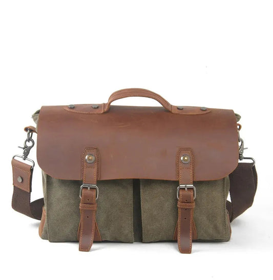 KTM-327955 Leather Laptop Tote Bag for Professional Use - Stylish Briefcase for Men