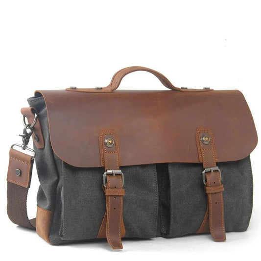 KTM-327955 Leather Laptop Tote Bag for Professional Use - Stylish Briefcase for Men