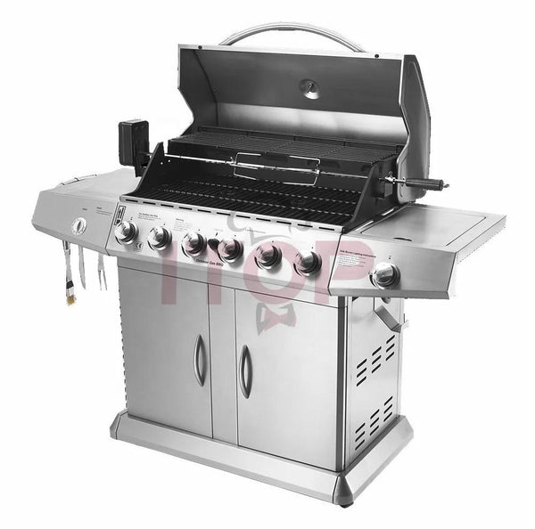 KTM-330003 Heavy Duty Outdoor Charcoal BBQ Grill with Trolley for Commercial Use