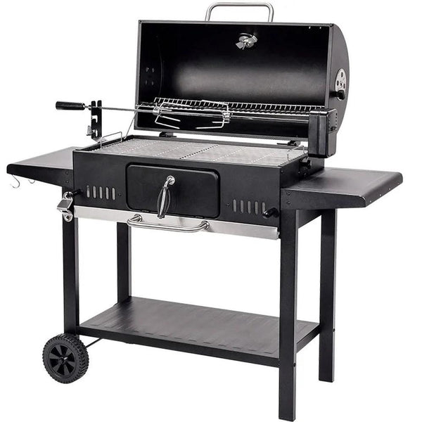 KTM-330451 Heavy-Duty Outdoor Charcoal Grill Smoker with Side Shelf and Adjustable Height