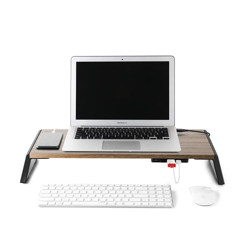 KTM-340115 Ergonomic LCD Monitor Stand with USB Ports - Adjustable Height Computer Desk Riser