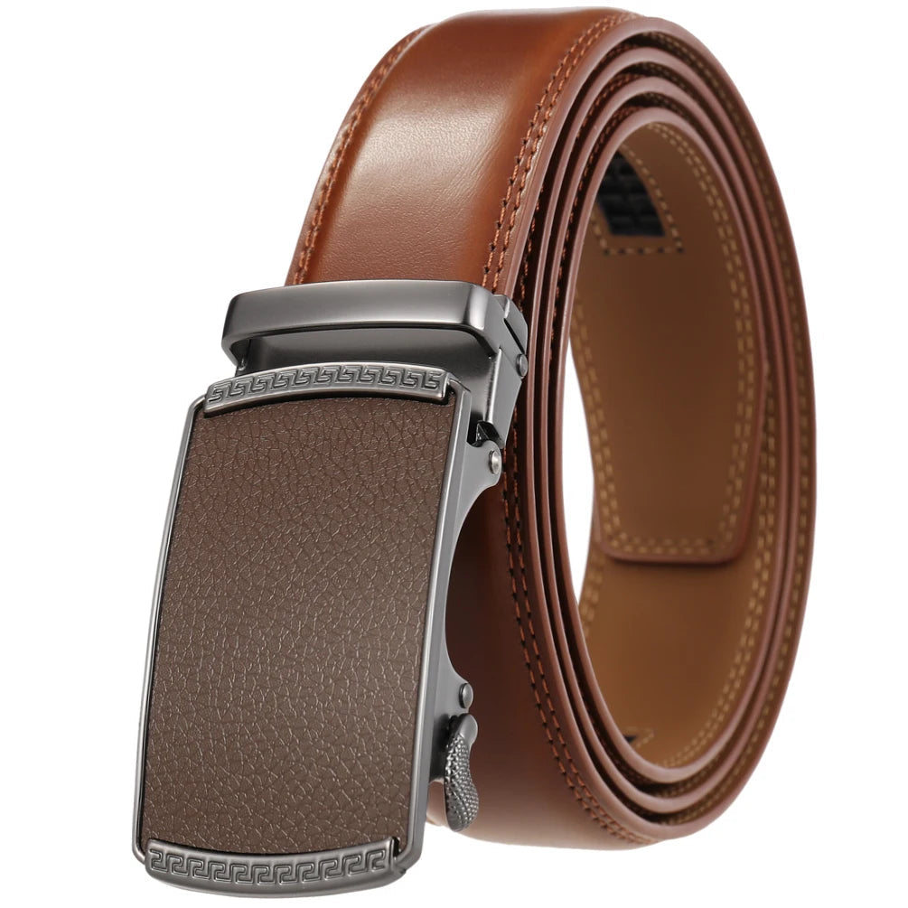 KTM-342739 Automatic Alloy Buckle Men's Genuine Leather Belt - Model LY36-0191-1
