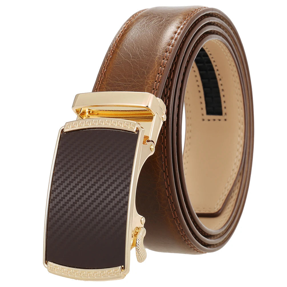KTM-342739 Automatic Alloy Buckle Men's Genuine Leather Belt - Model LY36-0191-1