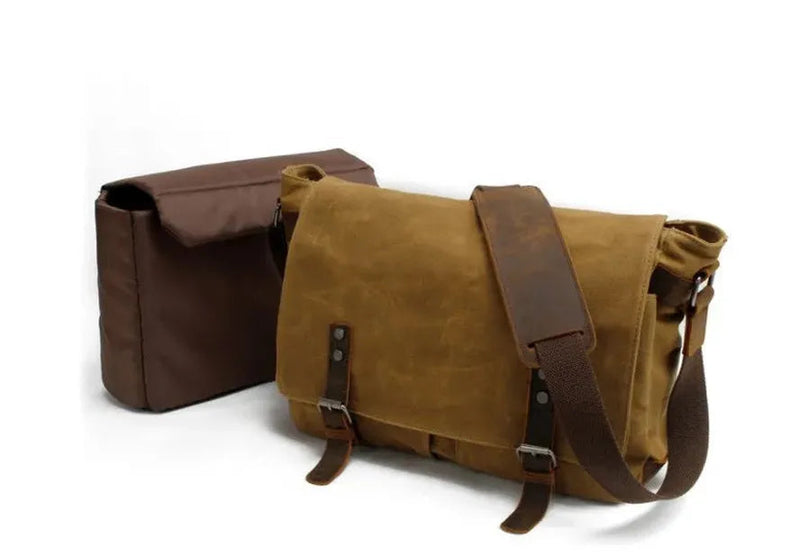 KTM-392659 Retro Oil Wax Canvas Sling Camera Bag 35*11*27CM