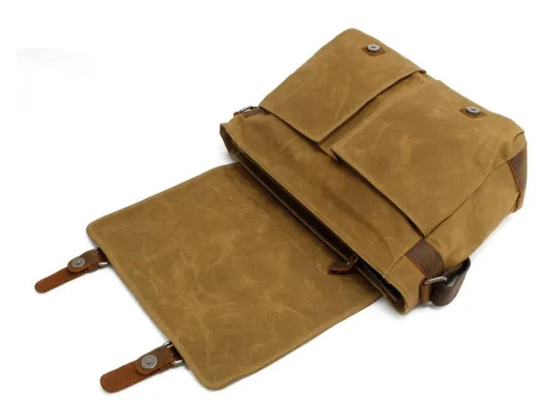 KTM-392659 Retro Oil Wax Canvas Sling Camera Bag 35*11*27CM