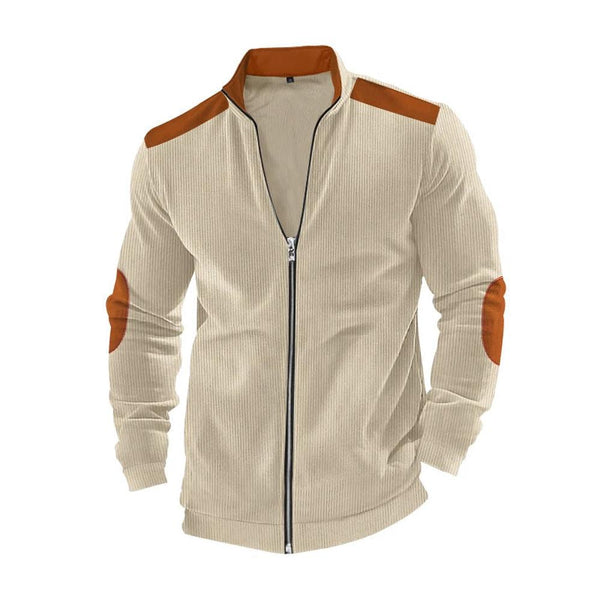 KTM-393043 Men's Customizable European Cotton Varsity Jacket Solid Color Long Sleeve Zipper Cardigan Fur Men's Fashion Long Sleeve