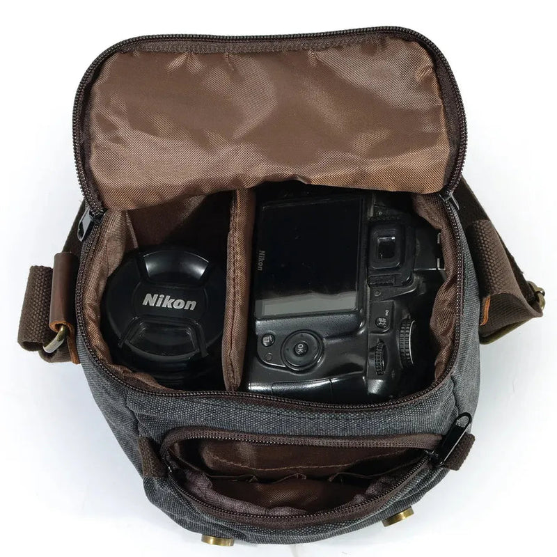 KTM-397203 Waterproof Retro Crossbody Bag for Micro SLR Photography - Ideal for Men and Women