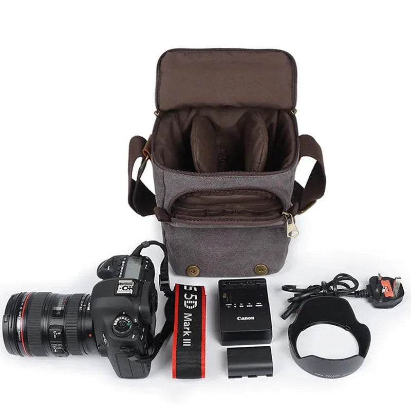 KTM-397203 Waterproof Retro Crossbody Bag for Micro SLR Photography - Ideal for Men and Women