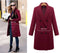 KTM-397459 Women's Winter Clothing Medium to Long Plus Size Double-Breasted Wool Coat With Cashmere Lining Shearling Leather Cotton Filling