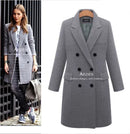 KTM-397459 Women's Winter Clothing Medium to Long Plus Size Double-Breasted Wool Coat With Cashmere Lining Shearling Leather Cotton Filling