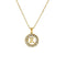 KTM-413267 Fashion 18k Gold Plated Chain Letter Shell Necklace Waterproof Stainless Steel Initial Pendant Necklace with Zircon Rhinestone