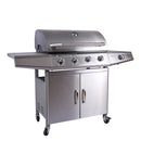 KTM-418579 Stainless Steel Outdoor Gas BBQ Grill with Integrated Kitchen Cabinet and Charcoal Smoker