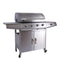 KTM-418579 Stainless Steel Outdoor Gas BBQ Grill with Integrated Kitchen Cabinet and Charcoal Smoker