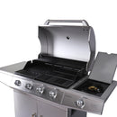 KTM-418579 Stainless Steel Outdoor Gas BBQ Grill with Integrated Kitchen Cabinet and Charcoal Smoker