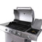 KTM-418579 Stainless Steel Outdoor Gas BBQ Grill with Integrated Kitchen Cabinet and Charcoal Smoker