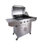KTM-418579 Stainless Steel Outdoor Gas BBQ Grill with Integrated Kitchen Cabinet and Charcoal Smoker