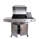 KTM-418579 Stainless Steel Outdoor Gas BBQ Grill with Integrated Kitchen Cabinet and Charcoal Smoker