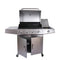 KTM-418579 Stainless Steel Outdoor Gas BBQ Grill with Integrated Kitchen Cabinet and Charcoal Smoker