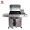 KTM-418579 Stainless Steel Outdoor Gas BBQ Grill with Integrated Kitchen Cabinet and Charcoal Smoker