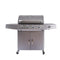 KTM-418579 Stainless Steel Outdoor Gas BBQ Grill with Integrated Kitchen Cabinet and Charcoal Smoker
