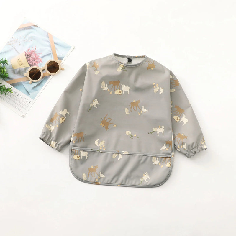 KTM-428691 Long Sleeve Waterproof Baby Eating Bib OEKO Tex 100 Standard